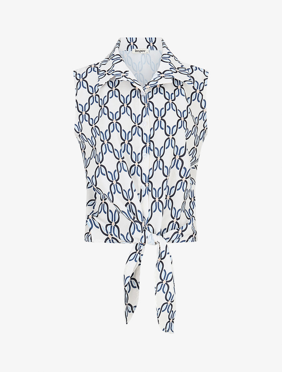 Chemise sans manches à nouer imprimé 70&
