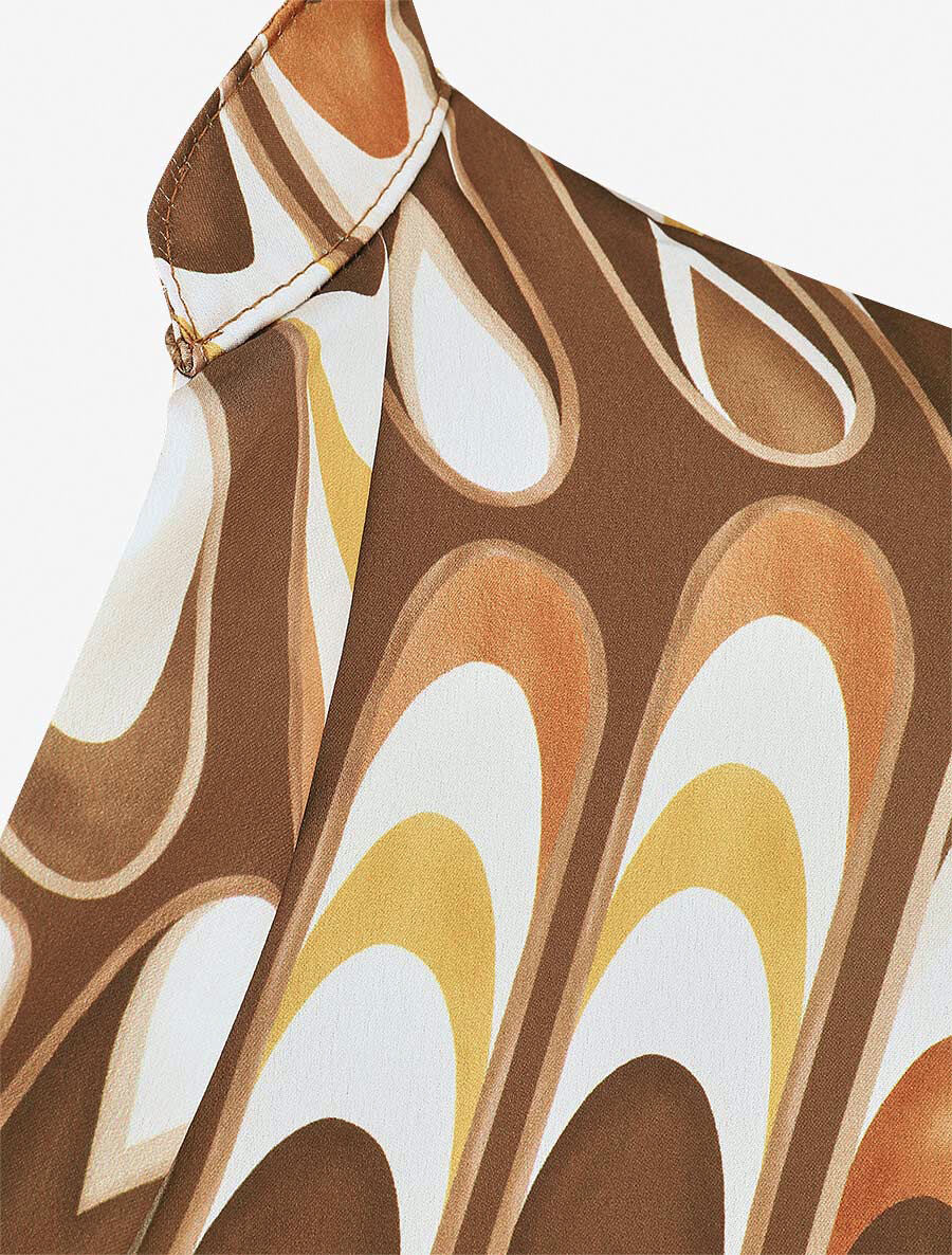 Blouse imprimé graphique - Marron - 3