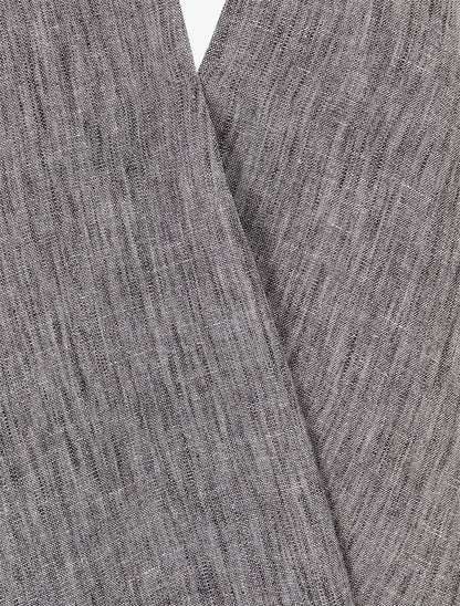 Top ample cache-coeur à manches courtes - Gris - 3