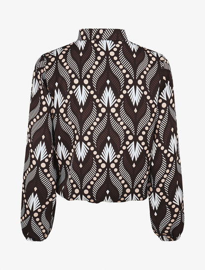Blouse imprimé fantaisie - Noir - 2