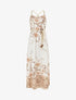 Robe longue imprimé floral à bretelles en corde - Beige - 1