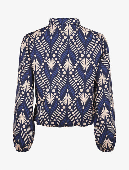 Blouse imprimé fantaisie - Marine - 2