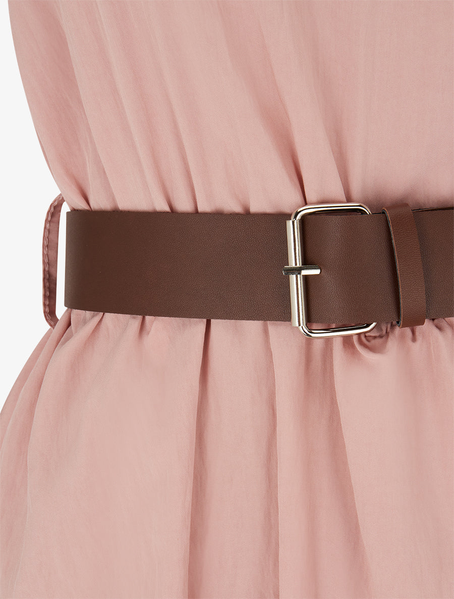Robe longue sans manches effet bouffant - Rose - 3