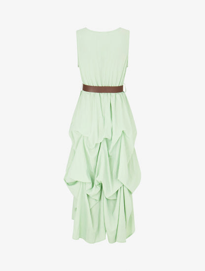 Robe longue sans manches effet bouffant - Vert clair - 2