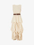 Robe longue sans manches effet bouffant - Beige - 1