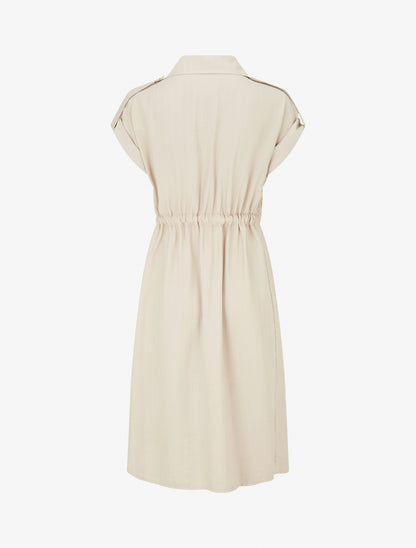 Robe droite à fines rayures - Beige - 2