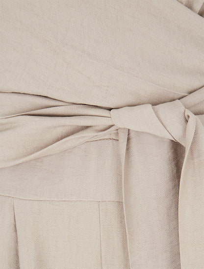 Combinaison ample à noeud et fines bretelles - Taupe - 3