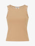 Crop top côtelé cloutés - Camel - 1