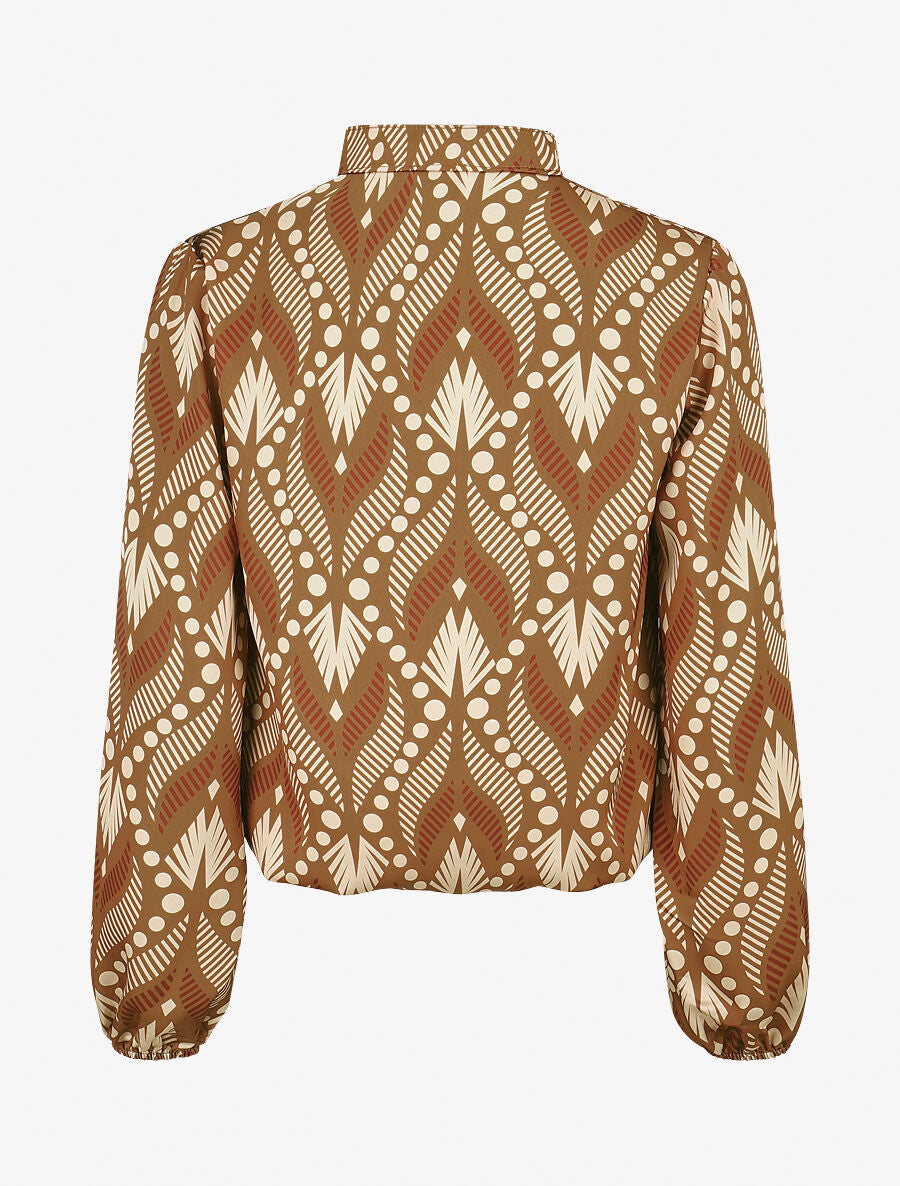 Blouse imprimé fantaisie - Marron clair - 2