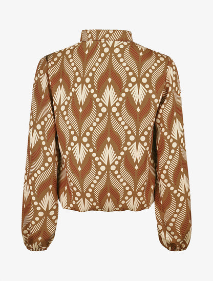 Blouse imprimé fantaisie - Marron clair - 2