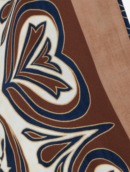Robe longue élastiquée à nouer à la nuque - Marine - 3