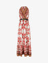 Robe longue élastiquée à nouer à la nuque - Rouge - 1