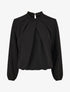 Blouse à plis croisés - Noir - 1