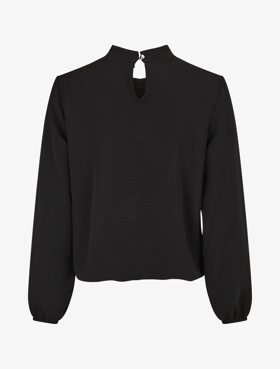 Blouse à plis croisés - Noir - 2