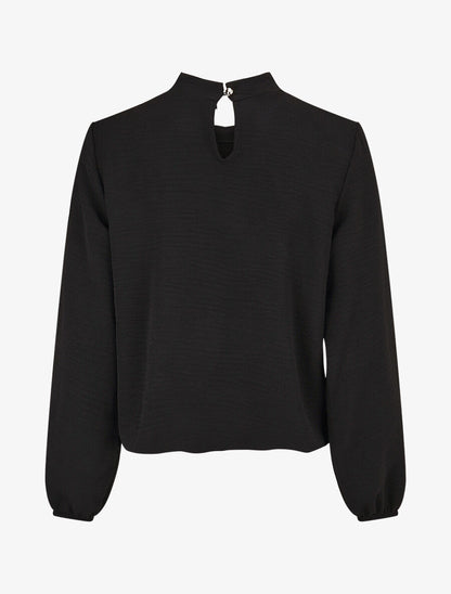 Blouse à plis croisés - Noir - 2