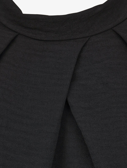 Blouse à plis croisés - Noir - 3