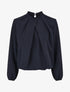 Blouse à plis croisés - Marine - 1