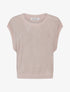 Top filet de pêche en maille irisée - Rose pâle - 1