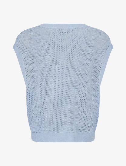 Top filet de pêche en maille irisée - Bleu ciel - 2