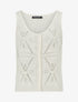 Top boutonné en maille ajourée - Beige - 1