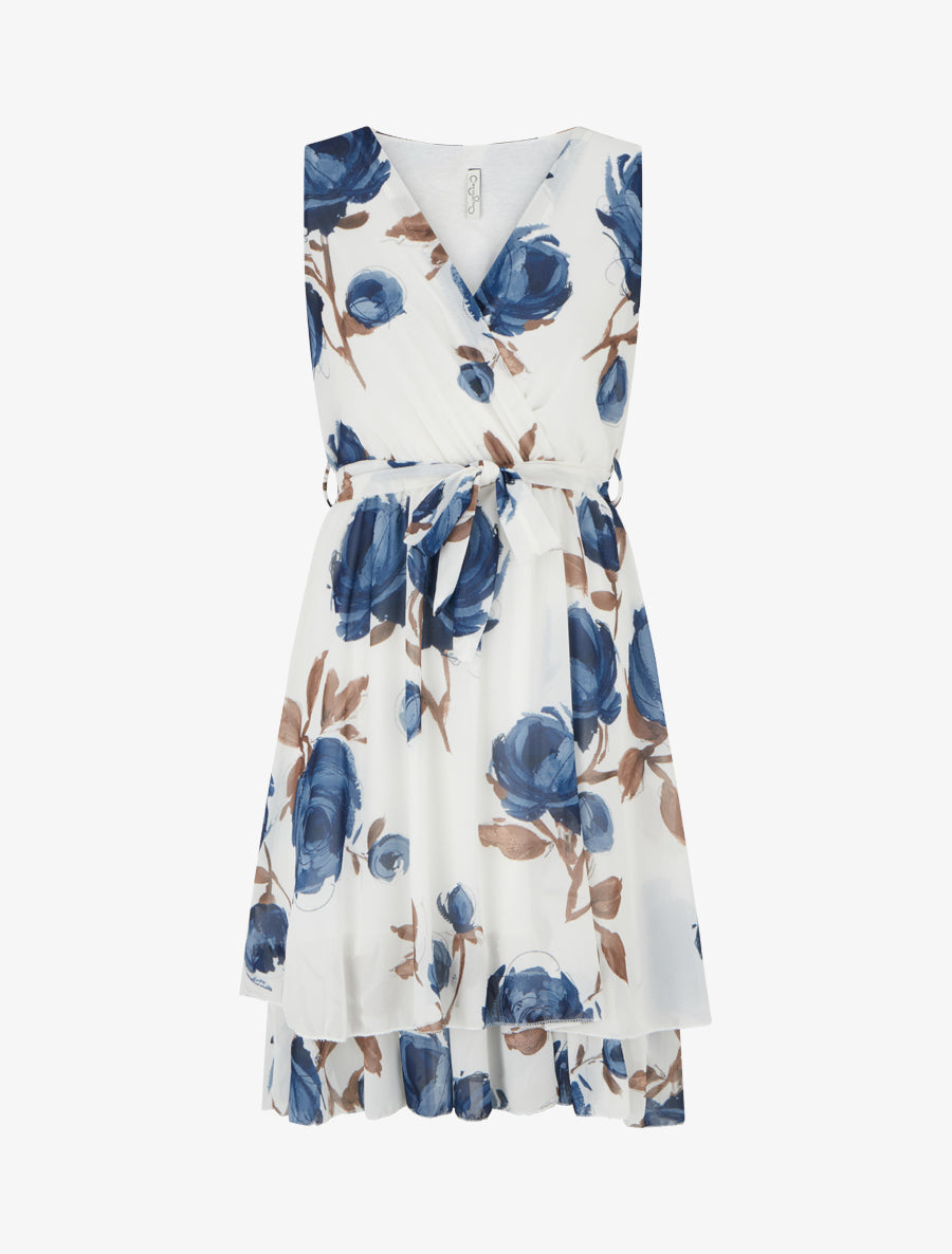 Robe Patineuse Insanity - Imprimé Floral Prairie, Sans Manches, Longueur Cuisse (Multi, Polyester)