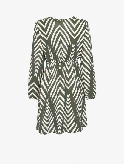 Robe portefeuille imprimé graphique - Kaki - 2