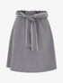 Jupe courte patineuse ceinturée - Gris foncé - 1