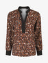 Blouse fluide à imprimé abstrait - Marron - 1