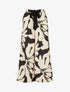 Pantalon ample et fluide imprimé grandes fleurs - Noir - 1