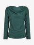 Top texturé à col bénitier et bijou - Vert foncé - 1