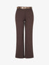 Pantalon droit basique ceinturé - Marron - 1