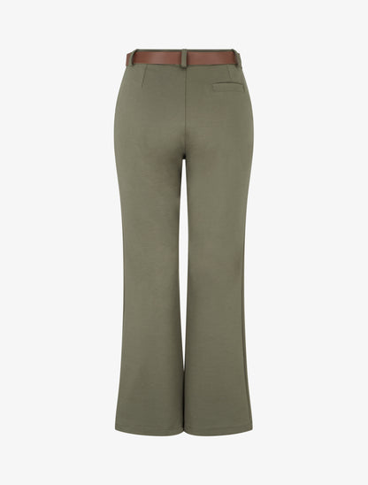 Pantalon droit basique ceinturé - Kaki - 2