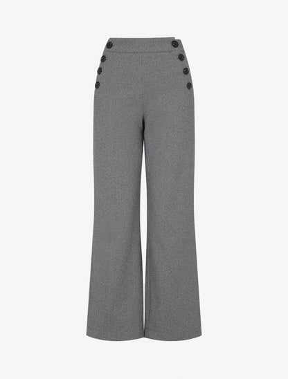 Pantalon à pont droit imprimé chevron - Gris