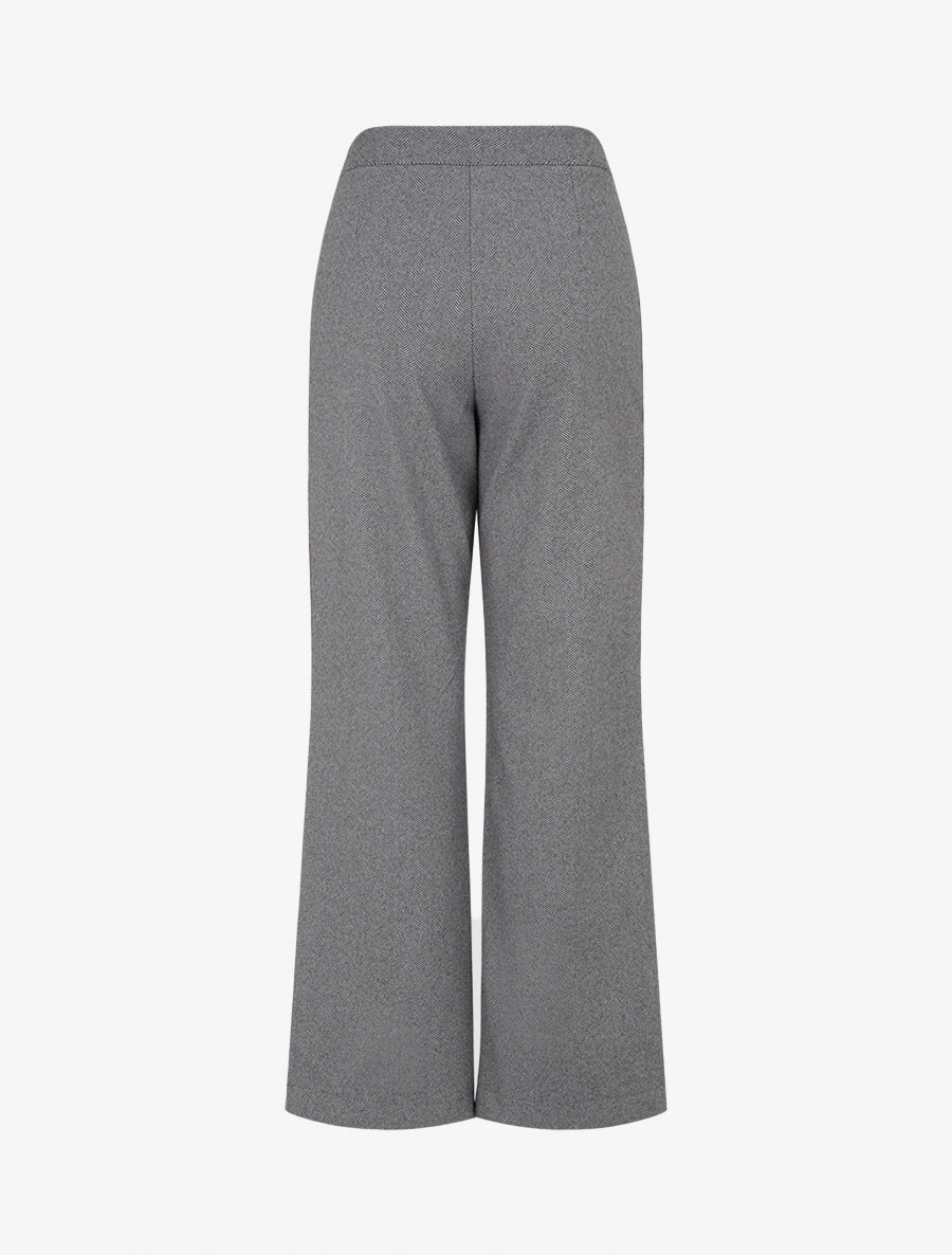 Pantalon à pont droit imprimé chevron - Gris
