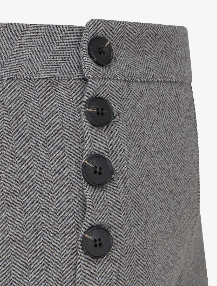Pantalon à pont droit imprimé chevron - Gris