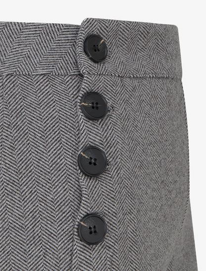 Pantalon à pont droit imprimé chevron - Gris