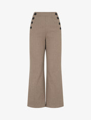 Pantalon à pont droit imprimé chevron - Beige - 1