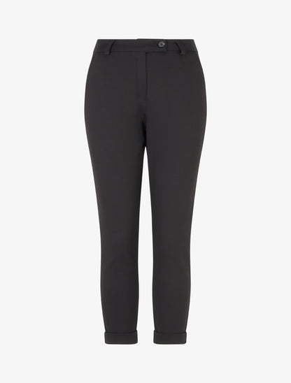 Pantalon slim à revers - Noir - 1
