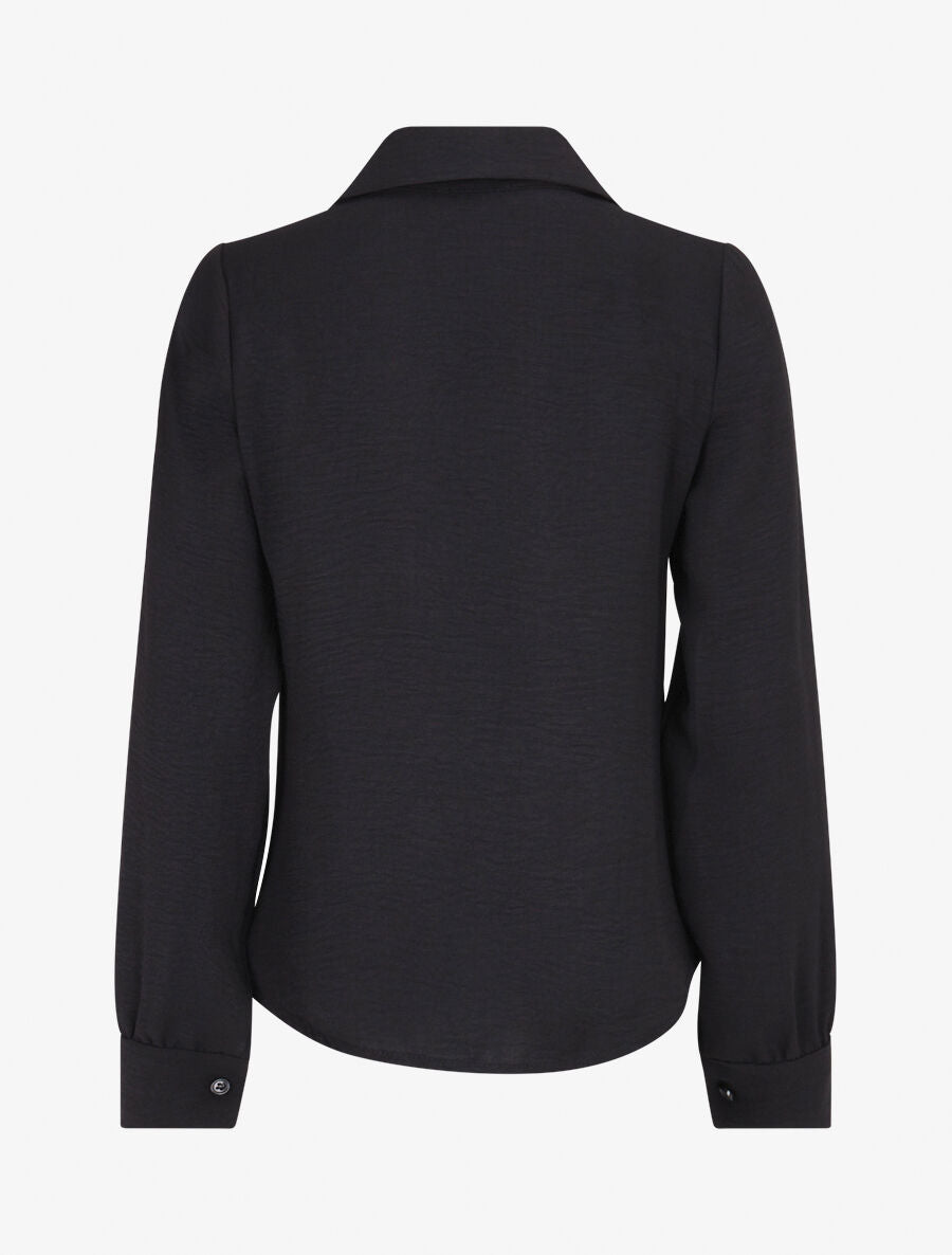 Chemise droite plissée - Noir - 2