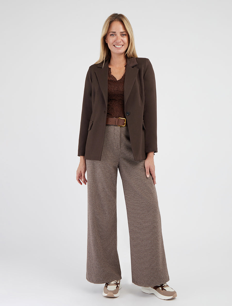 Blazer droit à épaulettes - Marron