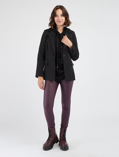 Blazer droit à épaulettes - Noir