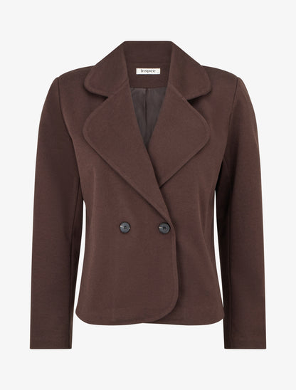 Veste droite croisée - Marron - 1