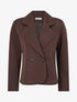 Veste droite croisée - Marron - 1