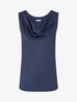 Top uni sans manches à strass - Marine - 1