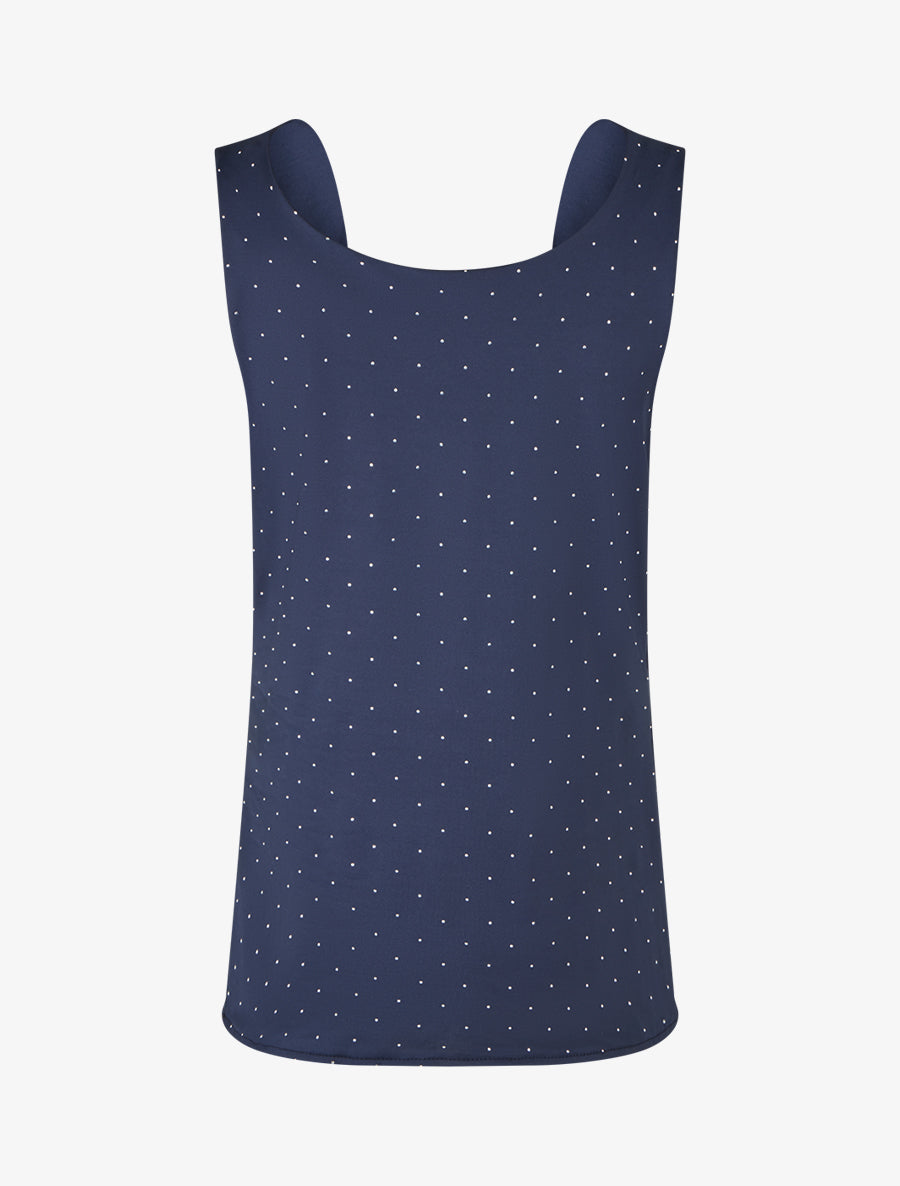Top uni sans manches à strass - Marine - 2
