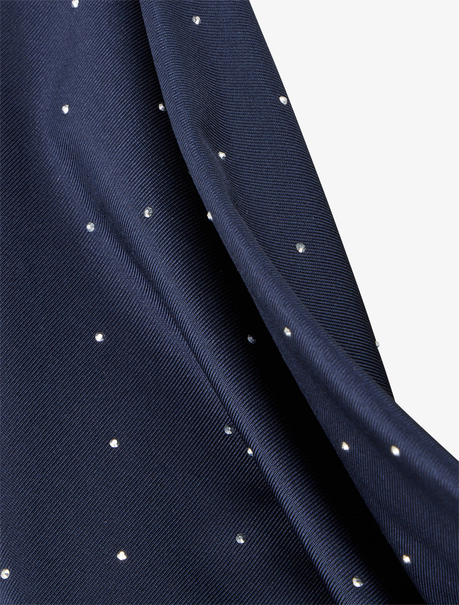 Top uni sans manches à strass - Marine - 3