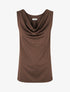 Top uni sans manches à strass - Marron - 1