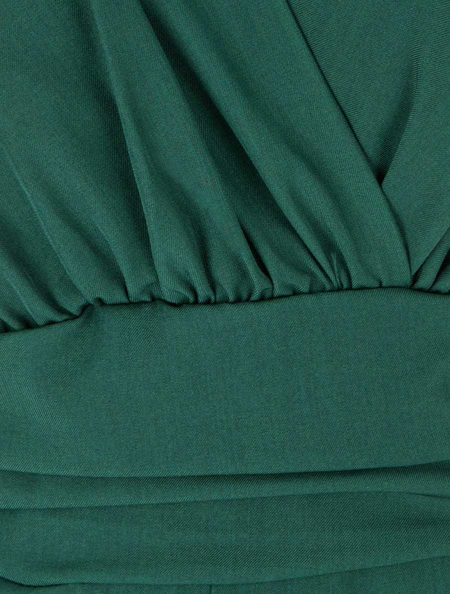 Combinaison unie à dos élastiqué - Vert sapin - 3