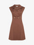 Robe évasée sans manches à col cache-coeur - Marron - 1