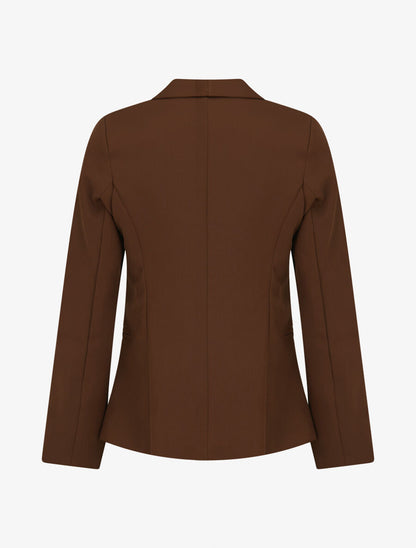 Veste à col smoking - Marron - 2